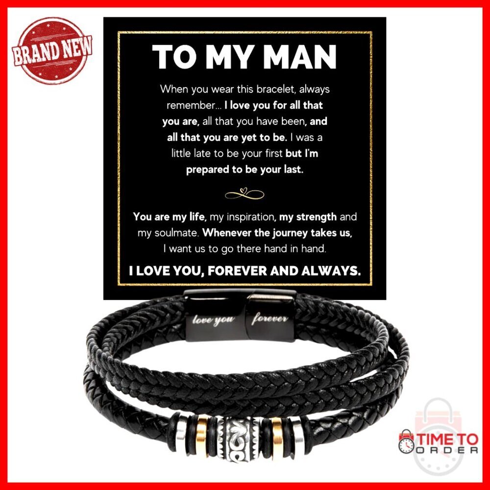 Stainless Steel Braided Leather Bracelet with Magnetic Clasp